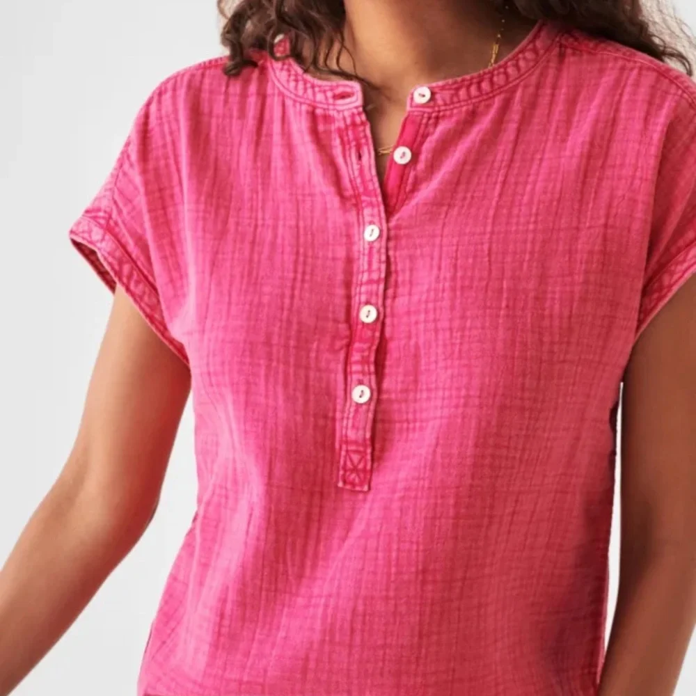 Faherty Dream Cotton gauze Desmond top - Picture 3 of 8